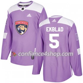 Adidas Maillot de Hockey Florida Panthers Aaron Ekblad 5 2017-2018 Violet Fights Cancer Practice Authentic - Homme